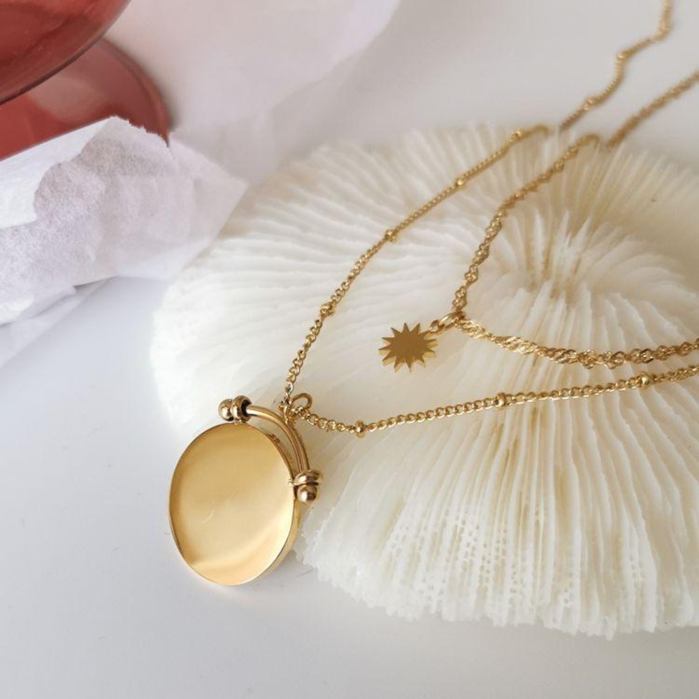 Stella Double Layered 18k Gold Necklace - Picture 4 of 4